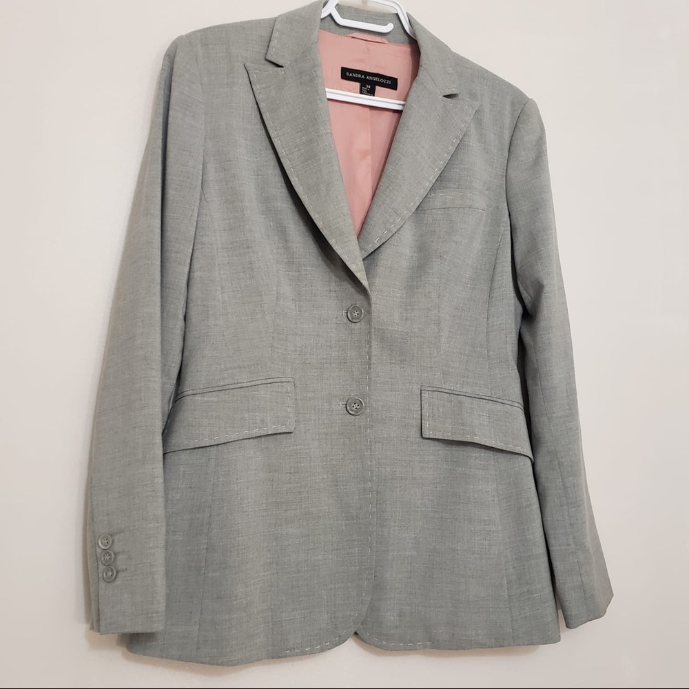 Sandra Angelozzi Muted Grey Long Sleek Blazer